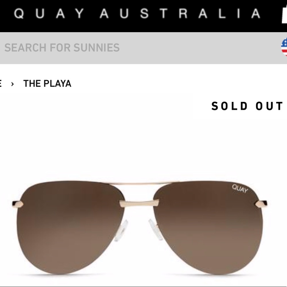 Quay Australia The Playa sunglasses NWT gold/brown